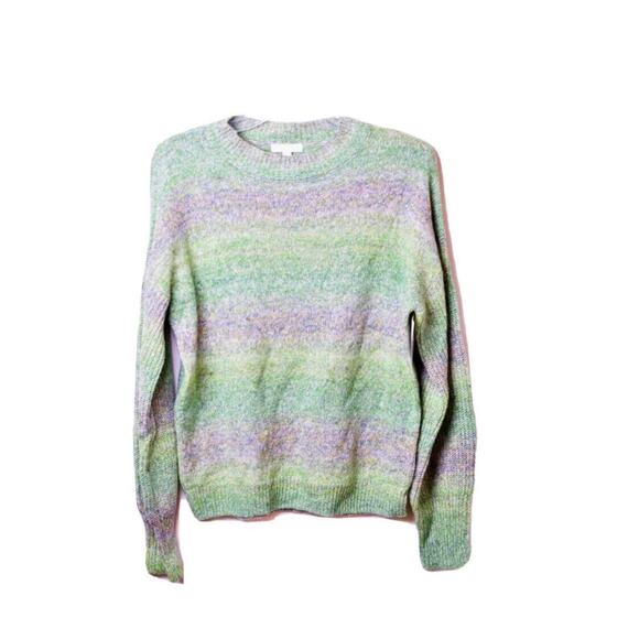 Abound green color block crew neck Sweater women’s L Blogger - Picture 1 of 6